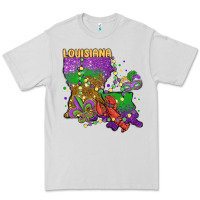 Dove Grey mardi gras louisiana map Premium Tee - MaliasSmallBusiness