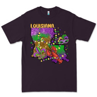 Plum mardi gras louisiana map Premium Tee - MaliasSmallBusiness