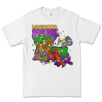 White mardi gras louisiana map Premium Tee - MaliasSmallBusiness
