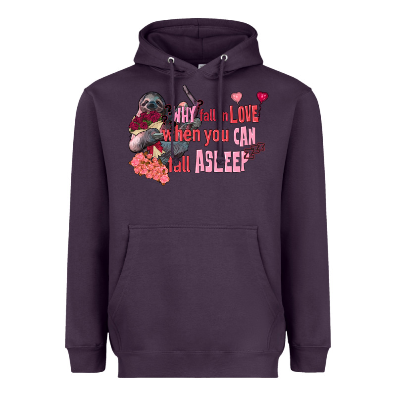Sloth Why Fall In Love When You Can Fall Asleep Heavyweight Hoodie by FaDigitalArtStudio | Teevron