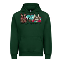 Forest Green peace love maine coon cat Urban Hoodie - LillyAllenDesigns