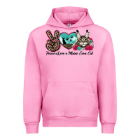 Fuchsia Pink peace love maine coon cat Urban Hoodie - LillyAllenDesigns