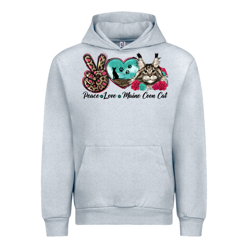 Peace Love Maine Coon Cat Urban Hoodie by LillyAllenDesigns | Teevron