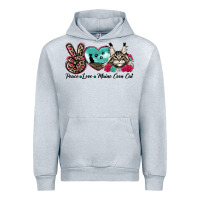 Heather Grey peace love maine coon cat Urban Hoodie - LillyAllenDesigns