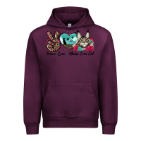 Mauve Wine peace love maine coon cat Urban Hoodie - LillyAllenDesigns