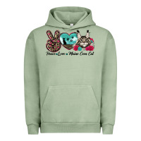 Pigment Oil Green peace love maine coon cat Urban Hoodie - LillyAllenDesigns