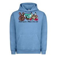 Pigment Pebble Blue peace love maine coon cat Urban Hoodie - LillyAllenDesigns