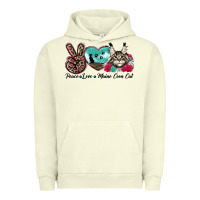 Pigment Pistachio peace love maine coon cat Urban Hoodie - LillyAllenDesigns