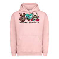 Pigment Salmon peace love maine coon cat Urban Hoodie - LillyAllenDesigns