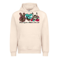 Sandshell peace love maine coon cat Urban Hoodie - LillyAllenDesigns