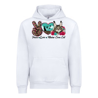 White peace love maine coon cat Urban Hoodie - LillyAllenDesigns