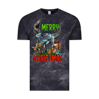 Cloud Black merry christmas velociraptor Vintage Tee - LillyAllenDesigns