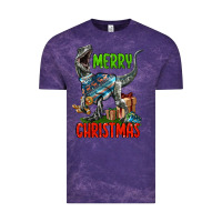 Cloud Purple merry christmas velociraptor Vintage Tee - LillyAllenDesigns