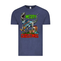 Vintage Denim merry christmas velociraptor Vintage Tee - LillyAllenDesigns