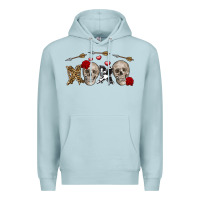 Blue Mist Xoxo Valentine skulls Valentine's Day Premium Hoodie - FaDigitalArtStudio