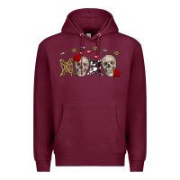 Burgundy Xoxo Valentine skulls Valentine's Day Premium Hoodie - FaDigitalArtStudio