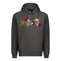 Charcoal Heather Xoxo Valentine skulls Valentine's Day Premium Hoodie - FaDigitalArtStudio