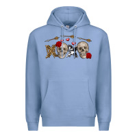 Colony Blue Xoxo Valentine skulls Valentine's Day Premium Hoodie - FaDigitalArtStudio