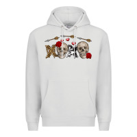 Dove Grey Xoxo Valentine skulls Valentine's Day Premium Hoodie - FaDigitalArtStudio