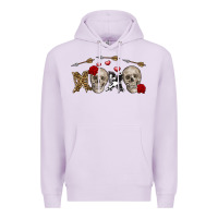 Lilac Xoxo Valentine skulls Valentine's Day Premium Hoodie - FaDigitalArtStudio
