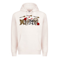 Pale Pink Xoxo Valentine skulls Valentine's Day Premium Hoodie - FaDigitalArtStudio
