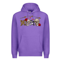 Purple Xoxo Valentine skulls Valentine's Day Premium Hoodie - FaDigitalArtStudio