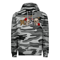 Slate Camo Xoxo Valentine skulls Valentine's Day Premium Hoodie - FaDigitalArtStudio