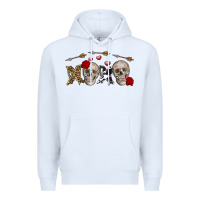 White Xoxo Valentine skulls Valentine's Day Premium Hoodie - FaDigitalArtStudio