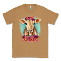 Toasted Coconut Floral Cow Classic Tee - RanaPortraitStore