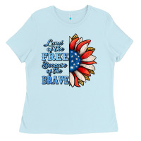 Baby Blue patriotic sunflower no background Ladies Tee - Jasminsmagicworld