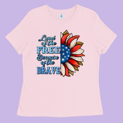 Patriotic Sunflower No Background Ladies Tee Designed By Jasminsmagicworld