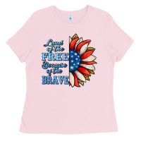 Bubblegum Pink patriotic sunflower no background Ladies Tee - Jasminsmagicworld