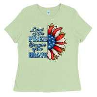 Matcha patriotic sunflower no background Ladies Tee - Jasminsmagicworld