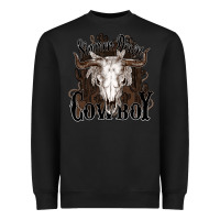 Black Simmer down Cowboy Heavyweight Sweatshirt - HowdyJamesFarm