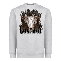 Heather Grey Simmer down Cowboy Heavyweight Sweatshirt - HowdyJamesFarm