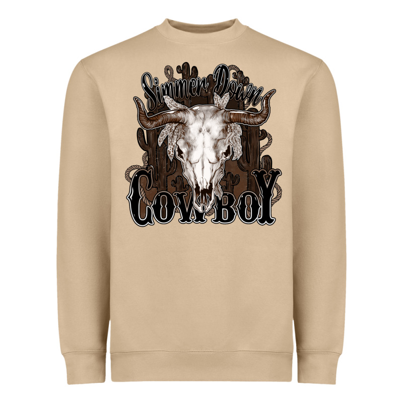 Simmer Down Cowboy Heavyweight Sweatshirt by HowdyJamesFarm | Teevron
