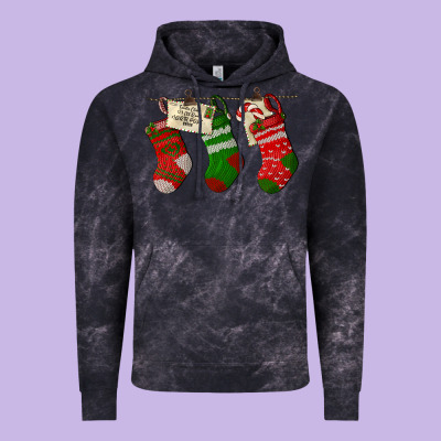 Christmas Socks With Santa Letter Vintage Hoodie Designed By Lillyallendesigns