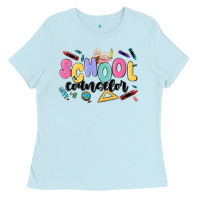 Baby Blue school counselor Ladies Tee - MaliasSmallBusiness