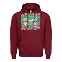 Burgundy Easter gnomes Zipper Hoodie - OliviaCreatesArt