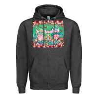 Charcoal Heather Easter gnomes Zipper Hoodie - OliviaCreatesArt
