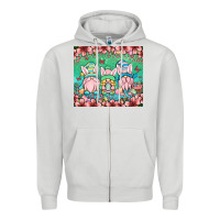 Dove Grey Easter gnomes Zipper Hoodie - OliviaCreatesArt