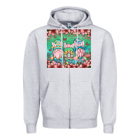 Heather Grey Easter gnomes Zipper Hoodie - OliviaCreatesArt