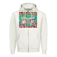 Oatmeal Heather Easter gnomes Zipper Hoodie - OliviaCreatesArt