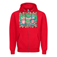 Red Easter gnomes Zipper Hoodie - OliviaCreatesArt