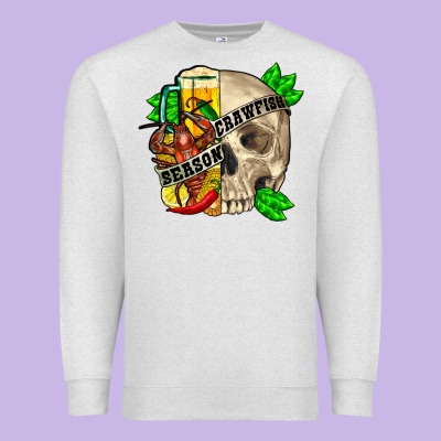 Skull Crawfish Season Premium Sweatshirt Designed By Fadigitalartstudio
