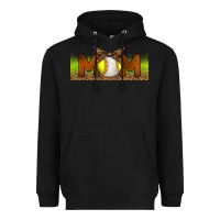 Black Baseball And Softball Mom Libbey Glass Heavyweight Hoodie - BundleAndBundleShop