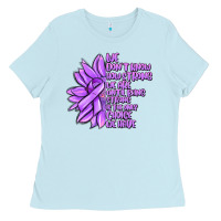 Baby Blue purple pancreatic cancer sunflower and cancer ribb Ladies Tee - MaliasSmallBusiness