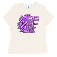 Bone purple pancreatic cancer sunflower and cancer ribb Ladies Tee - MaliasSmallBusiness