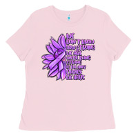 Bubblegum Pink purple pancreatic cancer sunflower and cancer ribb Ladies Tee - MaliasSmallBusiness