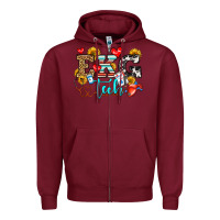 Burgundy ekg tech Zipper Hoodie - OliviaCreatesArt